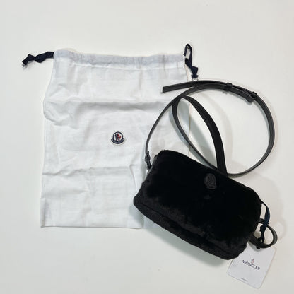 MONCLER モンクレール ショルダーバッグ ファー ダウン レディース KEONI NEW ロゴ 黒 ブラック 新品未使用