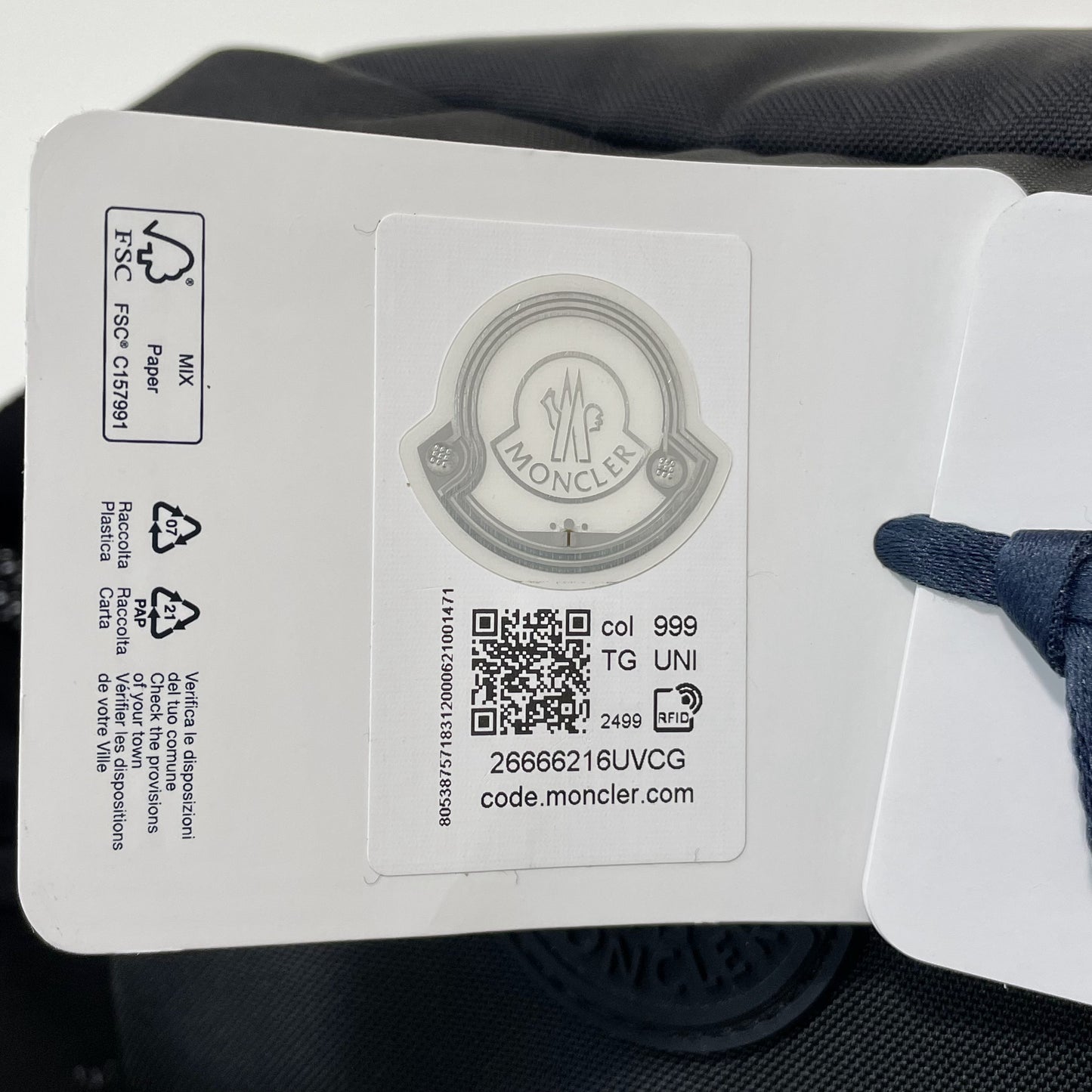 MONCLER モンクレール ボディバッグ 無地 ナイロン ウエストバッグ ベルトバッグ DURANCE ロゴ 黒 新品未使用