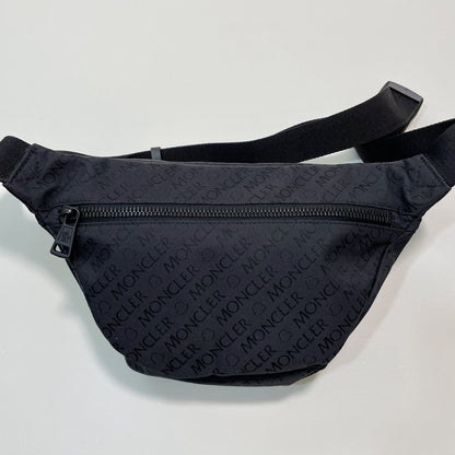 MONCLER モンクレール ボディバッグ 総柄 ナイロン ウエストバッグ ベルトバッグ DURANCE ロゴ 黒 新品未使用