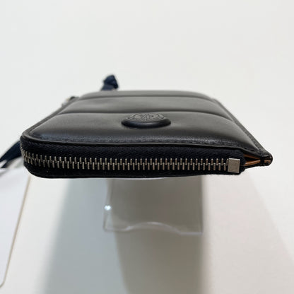 MONCLER モンクレール ミニ財布 コインケース 小銭入れ ウォレット コンパクト レザー メンズ シンプル ロゴ ブラック