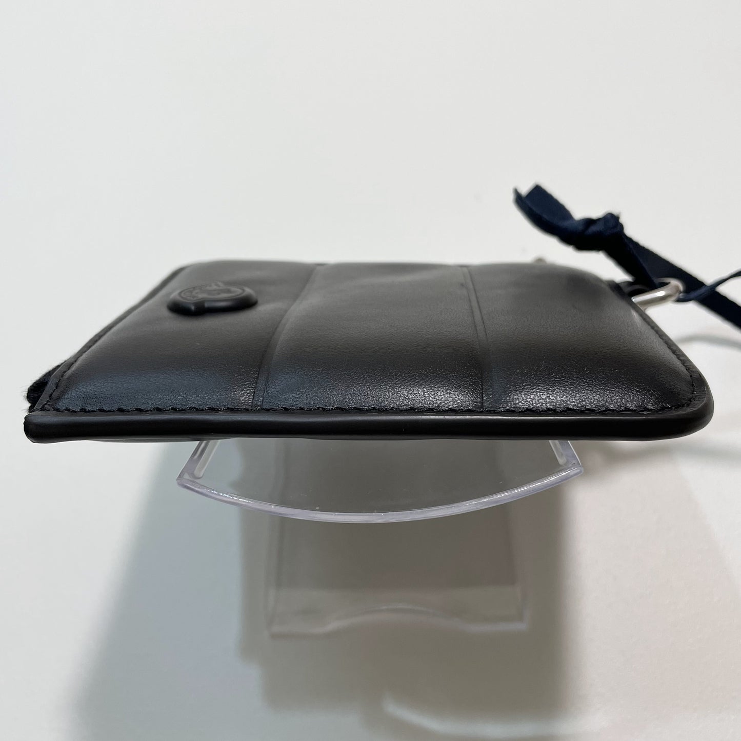 MONCLER モンクレール ミニ財布 コインケース 小銭入れ ウォレット コンパクト レザー メンズ シンプル ロゴ ブラック