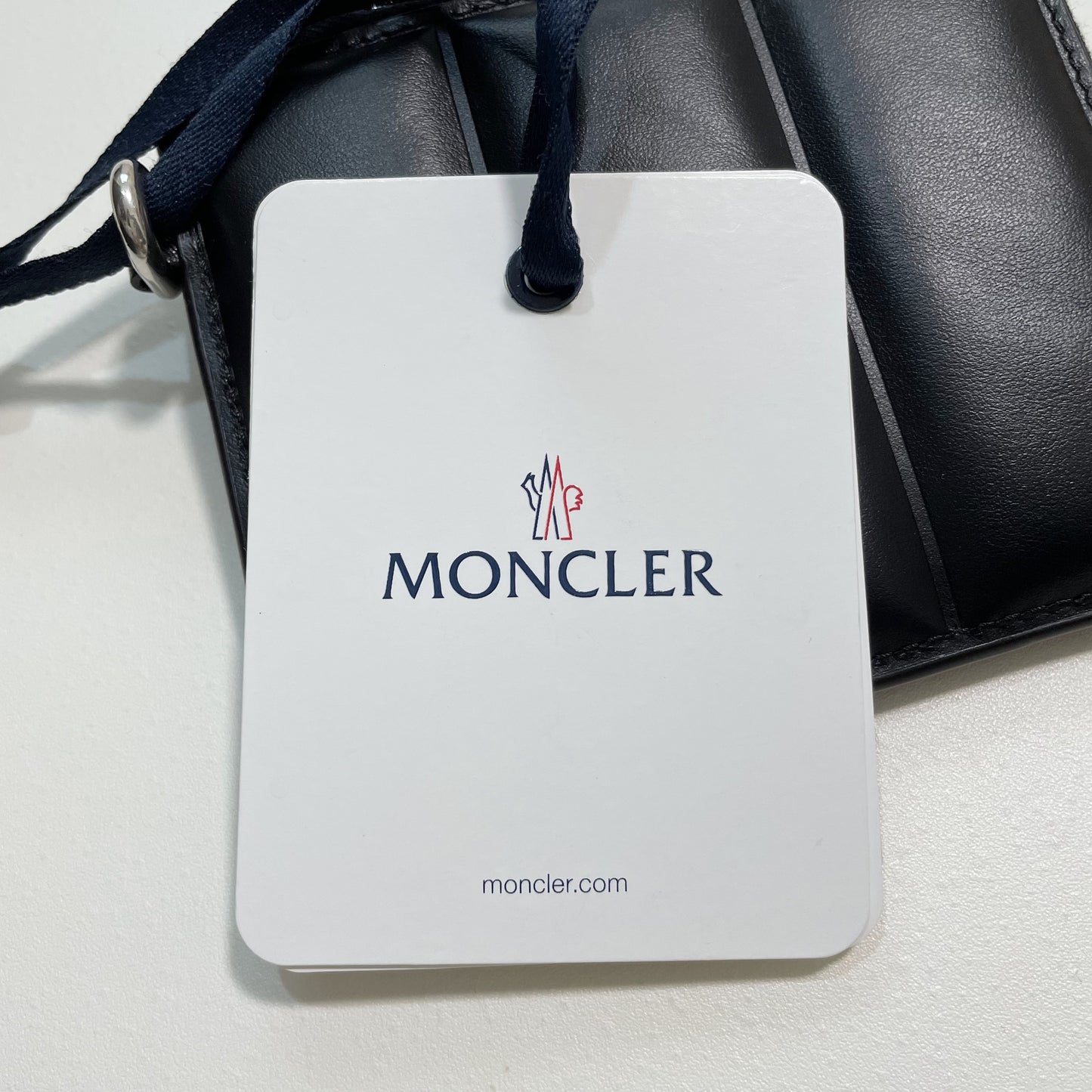 MONCLER モンクレール ミニ財布 コインケース 小銭入れ ウォレット コンパクト レザー メンズ シンプル ロゴ ブラック