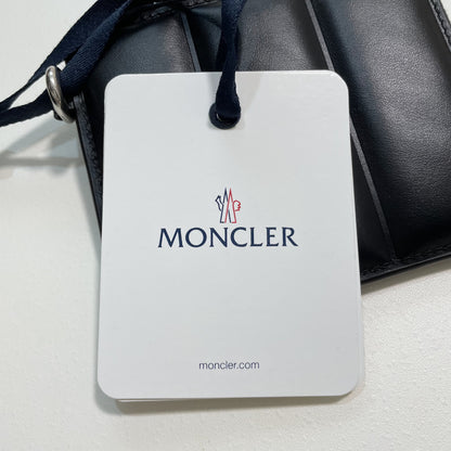 MONCLER モンクレール ミニ財布 コインケース 小銭入れ ウォレット コンパクト レザー メンズ シンプル ロゴ ブラック