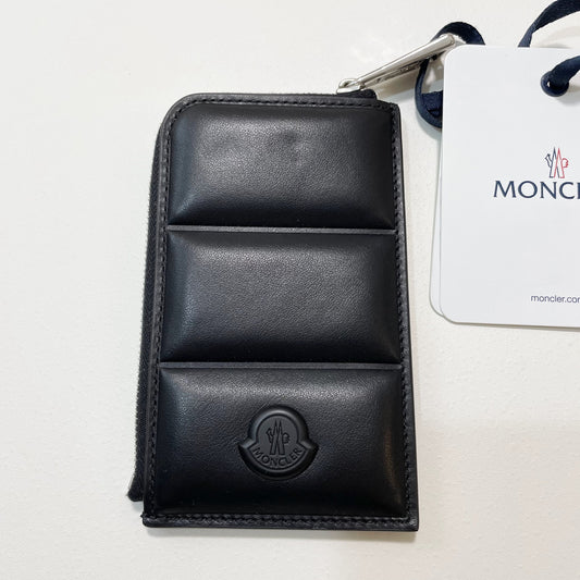 MONCLER モンクレール フラグメントケース コインケース カードケース コンパクト レザー メンズ シンプル ロゴ ブラック