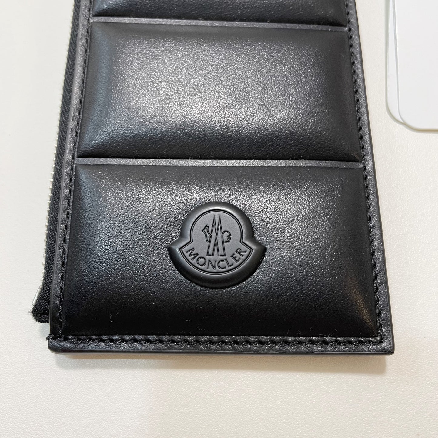 MONCLER モンクレール フラグメントケース コインケース カードケース コンパクト レザー メンズ シンプル ロゴ ブラック