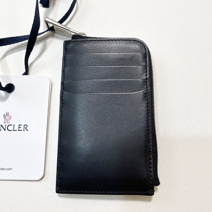 MONCLER モンクレール フラグメントケース コインケース カードケース コンパクト レザー メンズ シンプル ロゴ ブラック