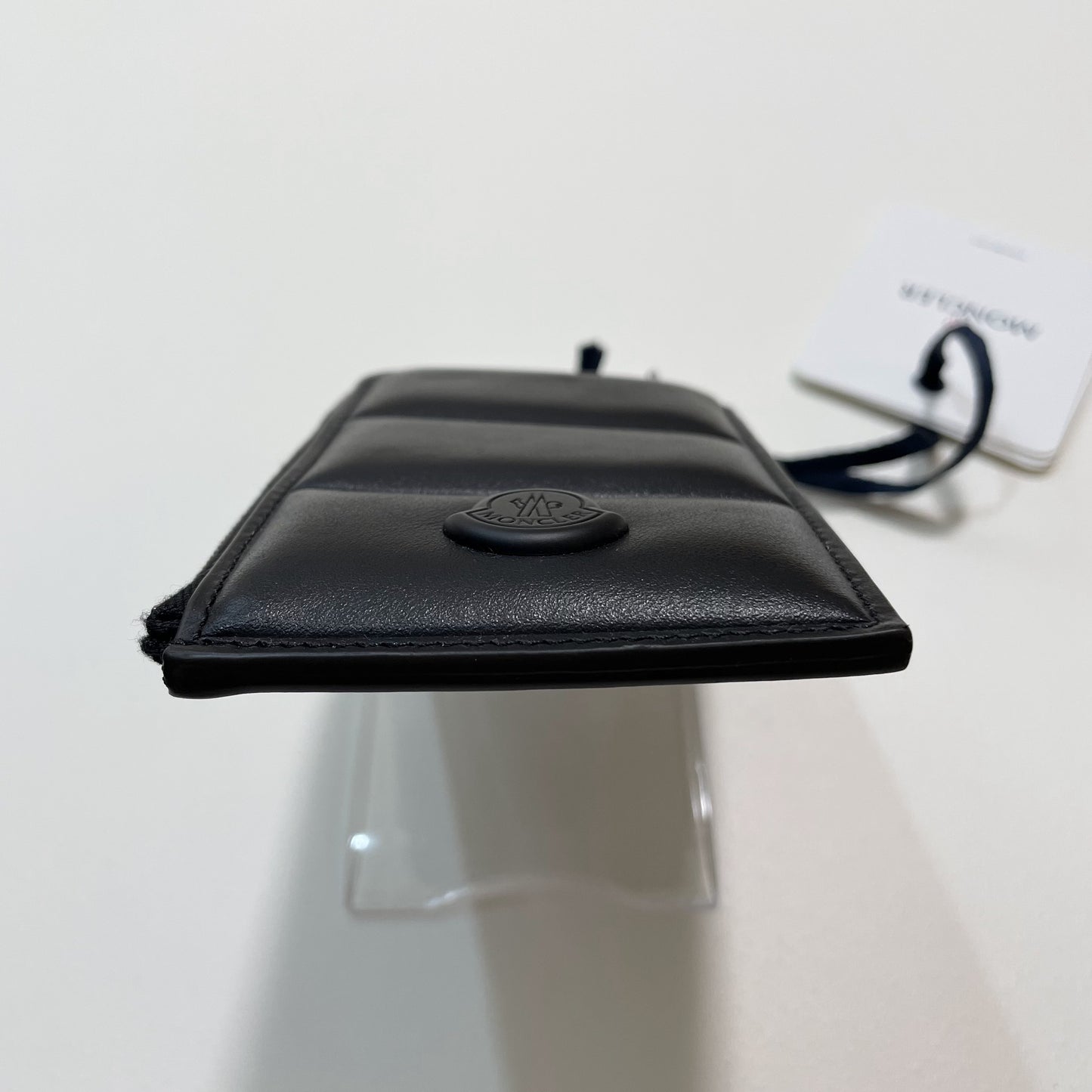 MONCLER モンクレール フラグメントケース コインケース カードケース コンパクト レザー メンズ シンプル ロゴ ブラック