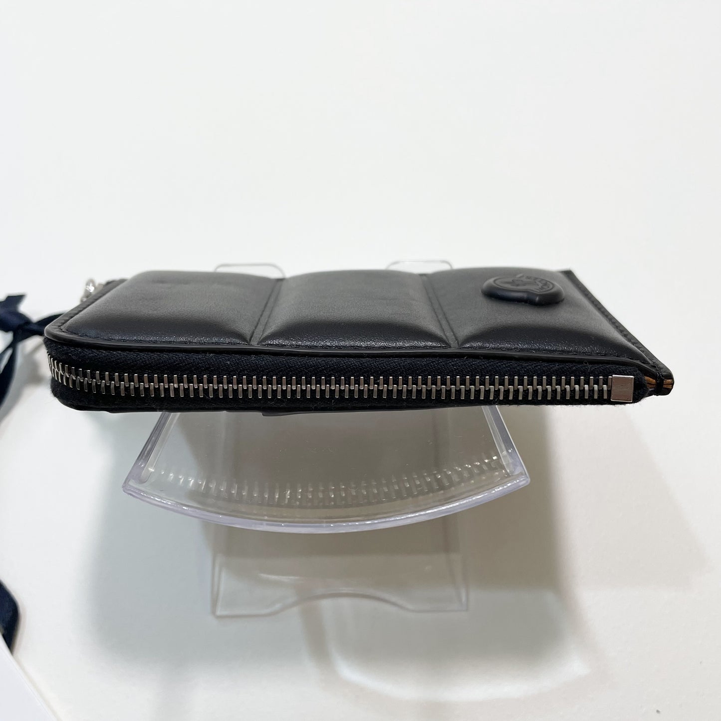 MONCLER モンクレール フラグメントケース コインケース カードケース コンパクト レザー メンズ シンプル ロゴ ブラック