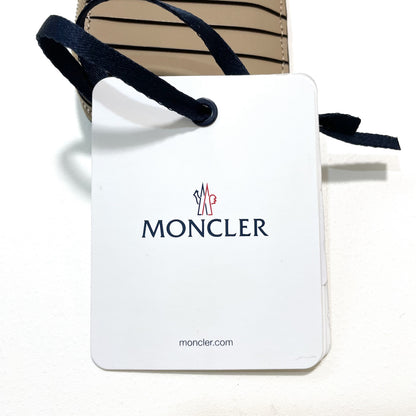 MONCLER モンクレール フラグメントケース コインケース カードケース コンパクト レザー メンズ シンプル ロゴ ベージュ