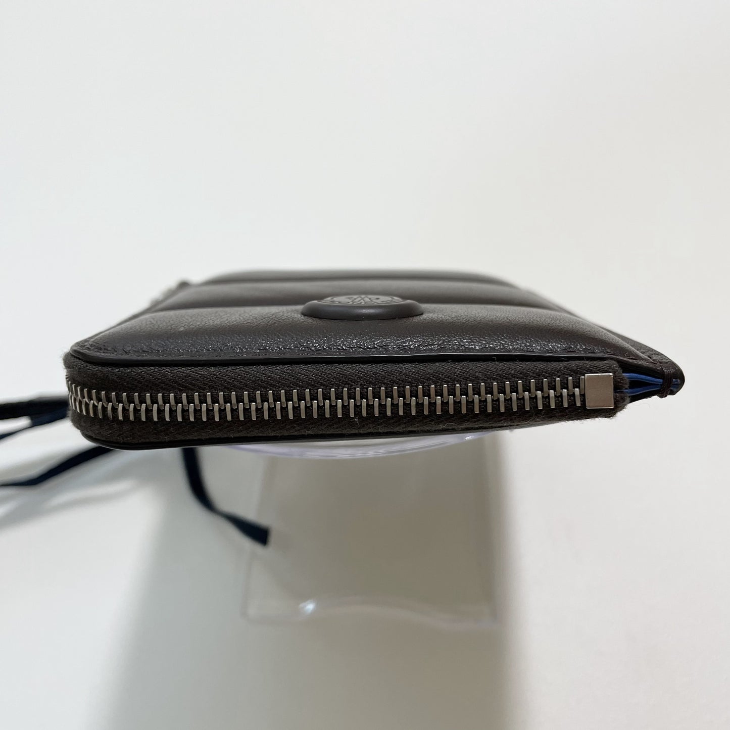 MONCLER モンクレール ミニ財布 コインケース 小銭入れ ウォレット コンパクト レザー メンズ シンプル ロゴ ブラウン