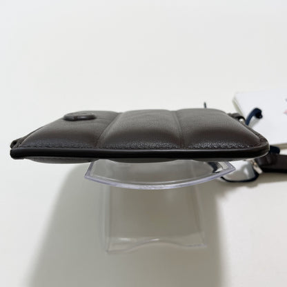 MONCLER モンクレール ミニ財布 コインケース 小銭入れ ウォレット コンパクト レザー メンズ シンプル ロゴ ブラウン