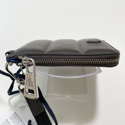 MONCLER モンクレール ミニ財布 コインケース 小銭入れ ウォレット コンパクト レザー メンズ シンプル ロゴ ブラウン