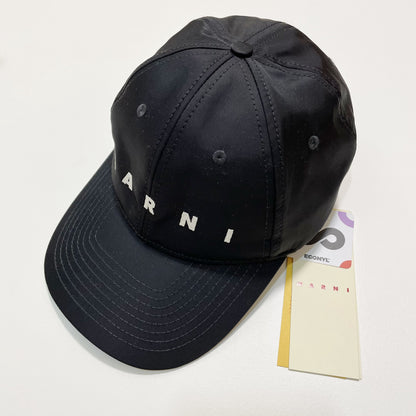 MARNI マルニ ベースボールキャップ レディース メンズ 刺繍 ナイロン 撥水 帽子 シンプル 黒 ブラック 新品未使用
