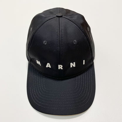 MARNI マルニ ベースボールキャップ レディース メンズ 刺繍 ナイロン 撥水 帽子 シンプル 黒 ブラック 新品未使用