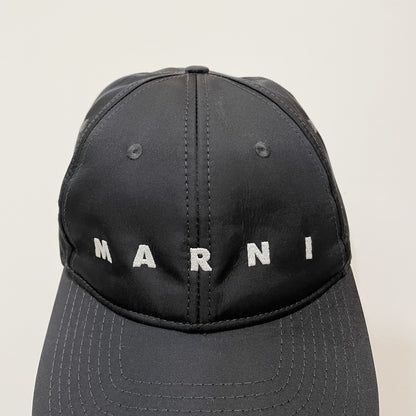 MARNI マルニ ベースボールキャップ レディース メンズ 刺繍 ナイロン 撥水 帽子 シンプル 黒 ブラック 新品未使用