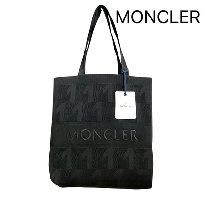 MONCLER モンクレール トートバッグ KNIT TOTE 大容量 A4対応 軽量 ニット素材 モノグラム柄 ロゴ 新品未使用