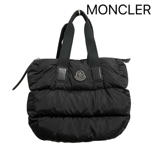 MONCLER モンクレール ミニトートバッグ CARADOC ハンドバッグ 手持ち ダウン レディース ロゴ 黒 新品未使用
