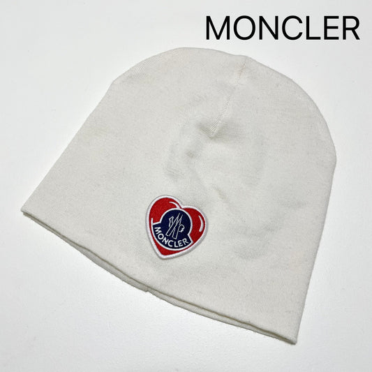 MONCLER モンクレール ビーニー ニットキャップ ニット帽 帽子 ロゴ ワッペン メンズ レディース ホワイト 新品未使用