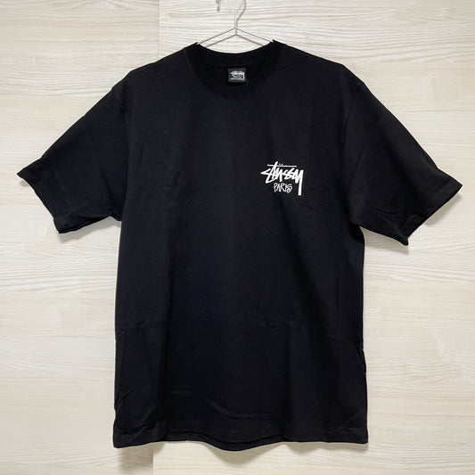 STUSSY ステューシー Tシャツ L パリ限定 半袖 プリント ロゴ プリント クルーネック コットン ブラック 新品未使用