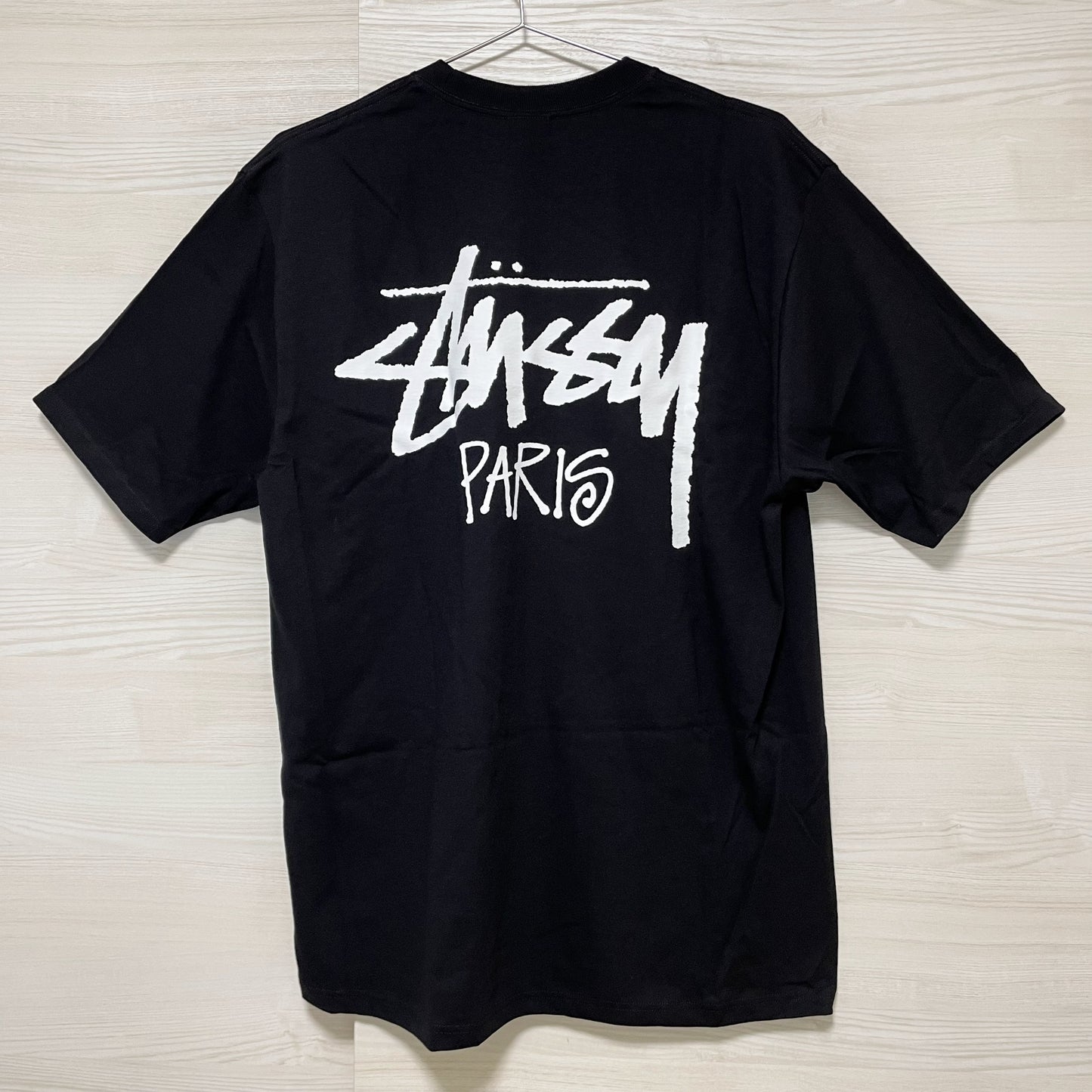 STUSSY ステューシー Tシャツ L パリ限定 半袖 プリント ロゴ プリント クルーネック コットン ブラック 新品未使用