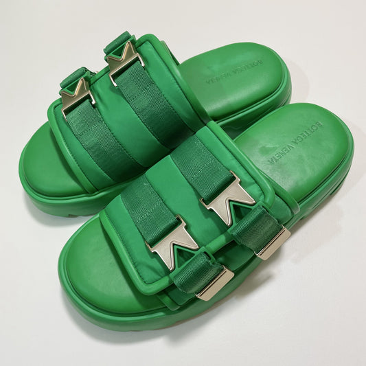 BOTTEGA VENETA ボッテガヴェネタ サンダル 31cm スリッパ スライド 大きいサイズ メンズ グリーン 新品未使用