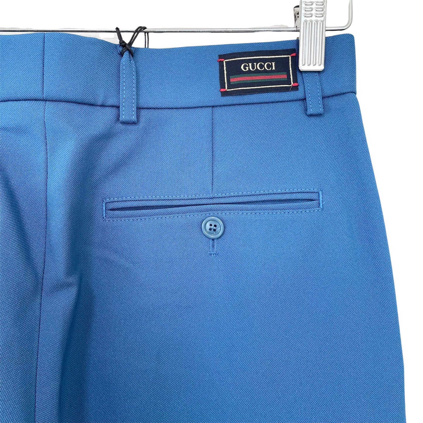 GUCCI グッチ パンツ 44 ノータック シングルパンツ スラックス ボトムス 751787 メンズ 青 ブルー新品未使用