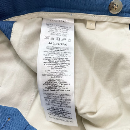 GUCCI グッチ パンツ 44 ノータック シングルパンツ スラックス ボトムス 751787 メンズ 青 ブルー新品未使用