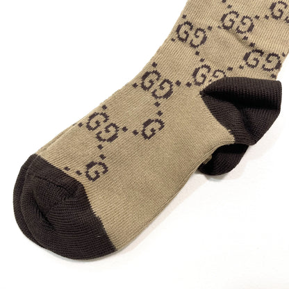 GUCCI グッチ 靴下 S 22cm 23cm 24cm ソックス ロング メンズ レディース 総柄 茶 ブラウン 新品未使用