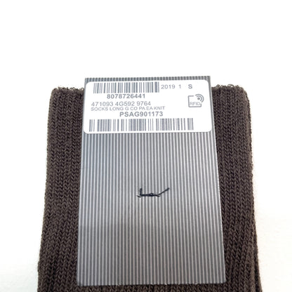 GUCCI グッチ 靴下 S 22cm 23cm 24cm ソックス ロング メンズ レディース 総柄 茶 ブラウン 新品未使用