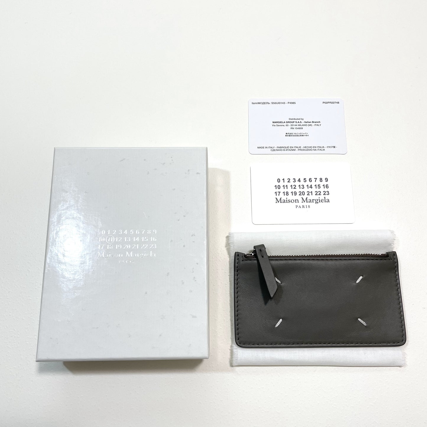 Maison Margiela メゾンマルジェラ カードケース 小銭入れ コインケース シンプル レザグレー 新品未使用