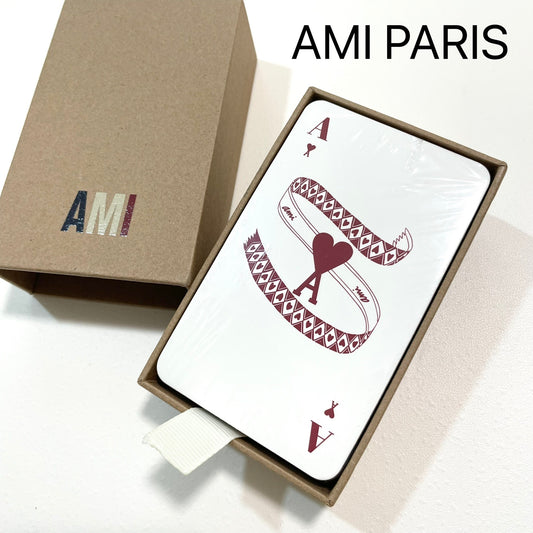 AMI PARIS アミ パリス トランプ カードゲーム プレイングカード ブランド ロゴ ストライプ デザイン 白 新品未使用