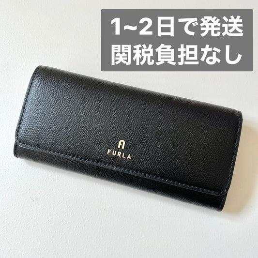 FURLA フルラ 新品 長財布 財布 ウォレット カメリア CAMELIA コンチネンタルウォレット スリム レディース 黒