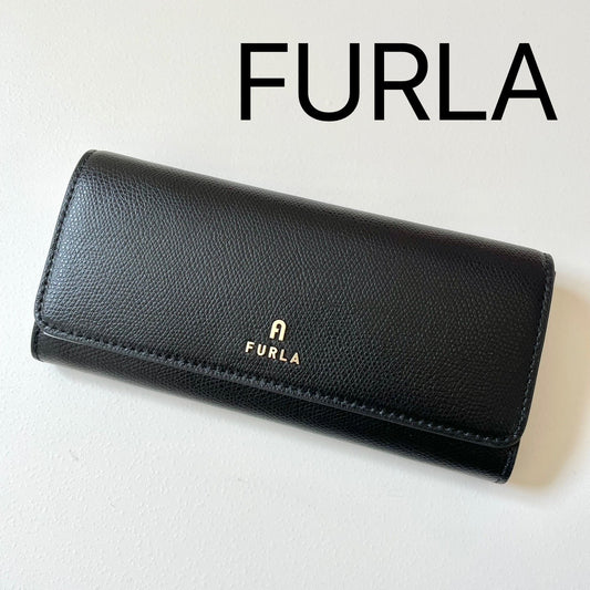 FURLA フルラ 新品 長財布 財布 ウォレット カメリア CAMELIA コンチネンタルウォレット スリム レディース 黒