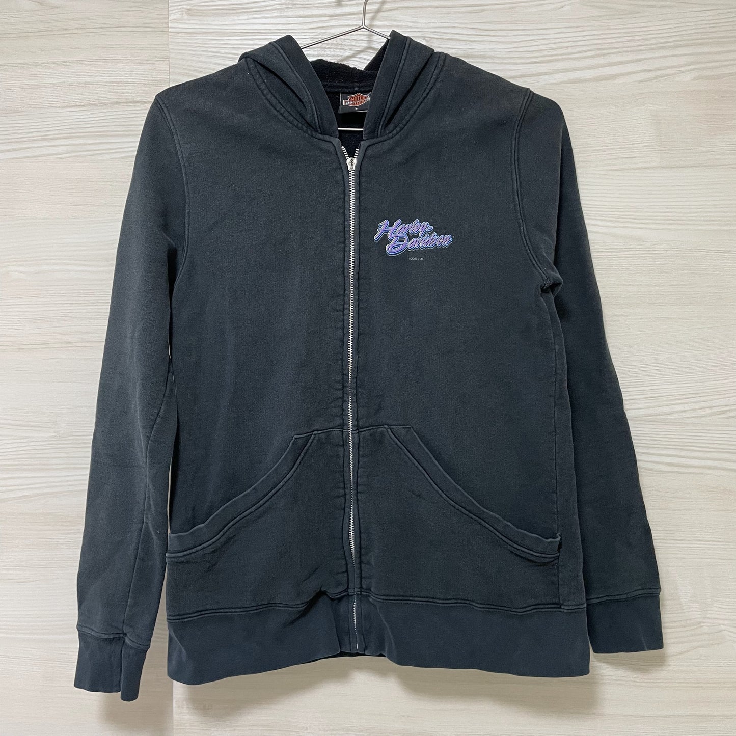 ハーレーダビッドソン パーカー L 古着 プリント レディース 00s USA