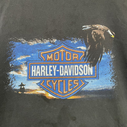 ハーレーダビッドソン Tシャツ XL 半袖 古着 両面プリント イーグル 黒