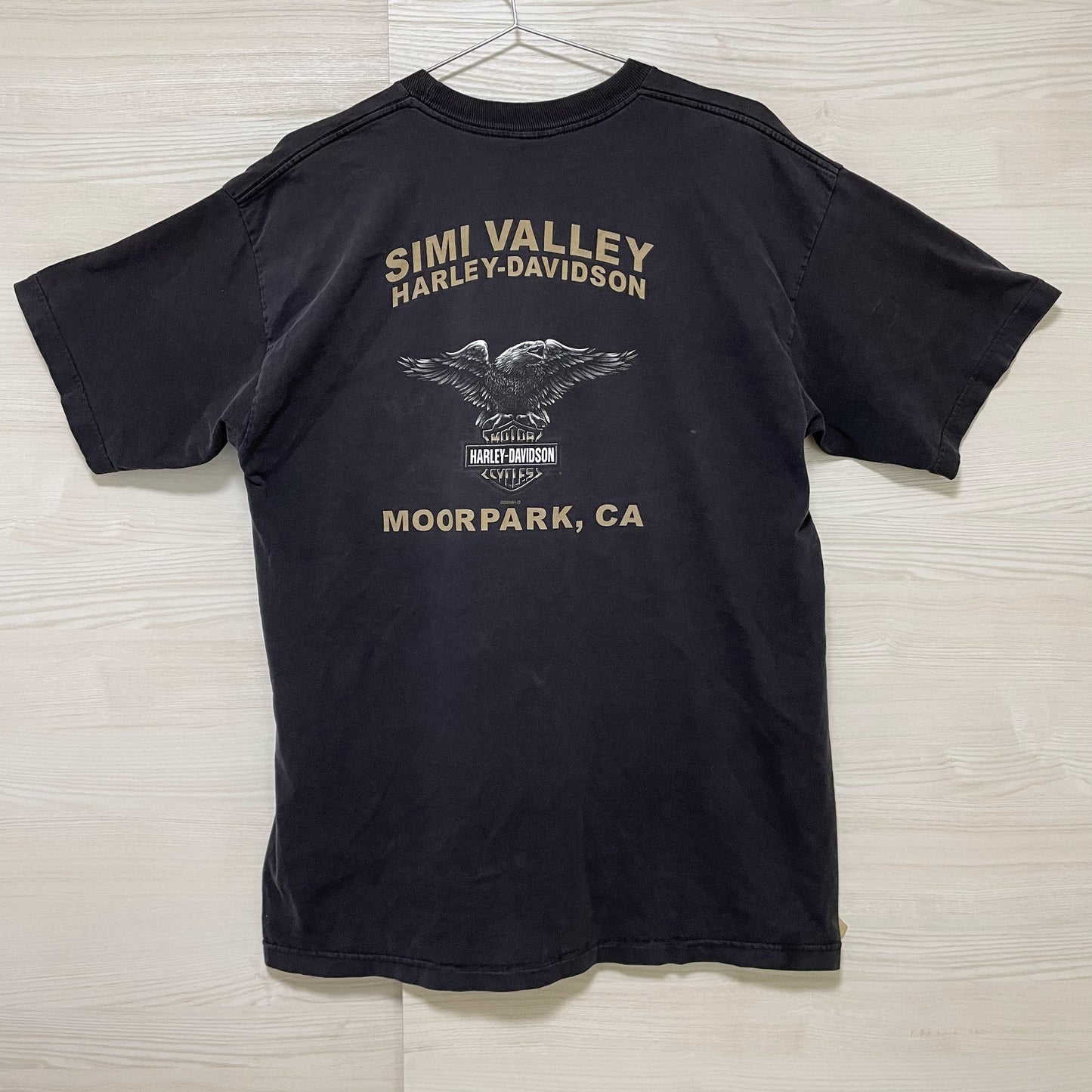 ハーレーダビッドソン Tシャツ XL 半袖 古着 両面プリント イーグル 黒