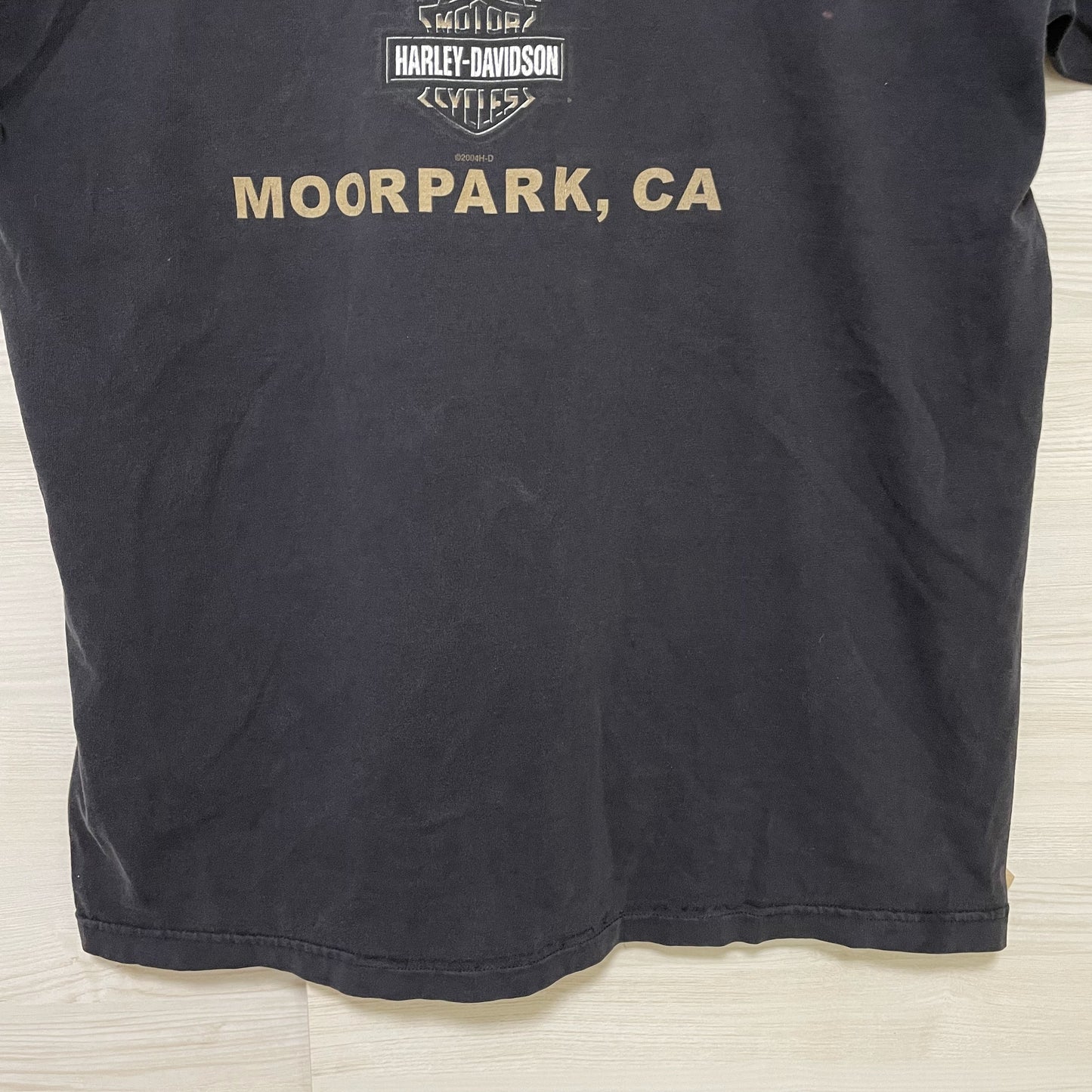 ハーレーダビッドソン Tシャツ XL 半袖 古着 両面プリント イーグル 黒