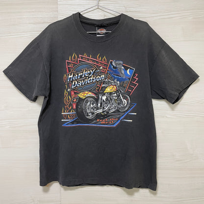 ハーレーダビッドソン Tシャツ XL 古着 両面プリント 90s USA 黒
