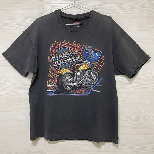 ハーレーダビッドソン Tシャツ XL 古着 両面プリント 90s USA 黒
