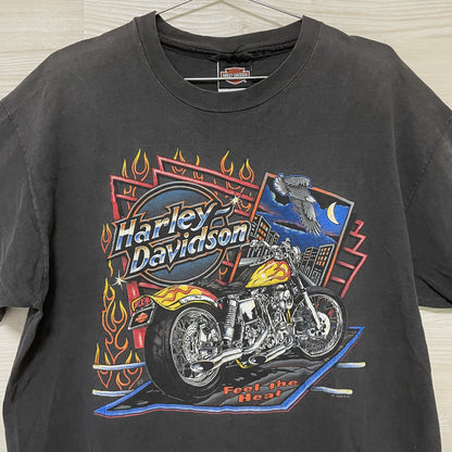ハーレーダビッドソン Tシャツ XL 古着 両面プリント 90s USA 黒