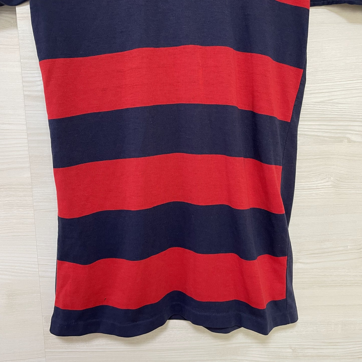 adidas ラガーシャツ M 古着 半袖 80s ヴィンテージ USA 紺 赤