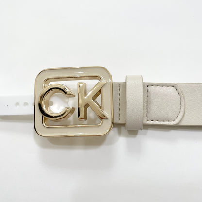 カルバンクライン ベルト Ｌ レディース ロゴ CK シンプル アイボリー