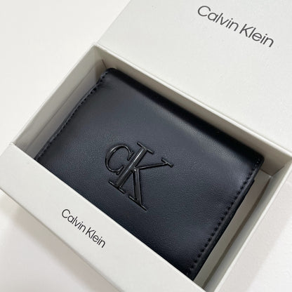 カルバンクライン 財布 二つ折り ウォレット レディース ロゴ シンプル 黒