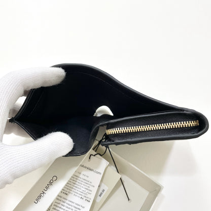 カルバンクライン 財布 二つ折り ウォレット レディース ロゴ シンプル 黒