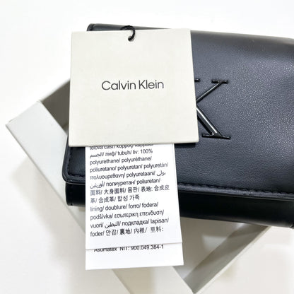 カルバンクライン 財布 二つ折り ウォレット レディース ロゴ シンプル 黒