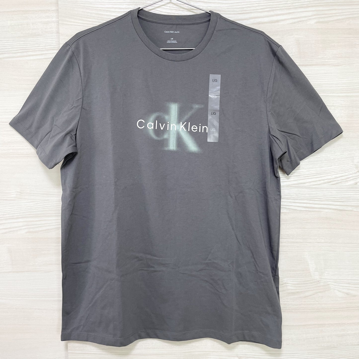 カルバンクラインジーンズ Tシャツ L 半袖 ロゴ プリント CK グレー