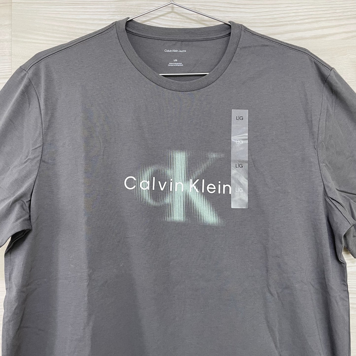 カルバンクラインジーンズ Tシャツ L 半袖 ロゴ プリント CK グレー