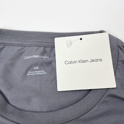 カルバンクラインジーンズ Tシャツ L 半袖 ロゴ プリント CK グレー