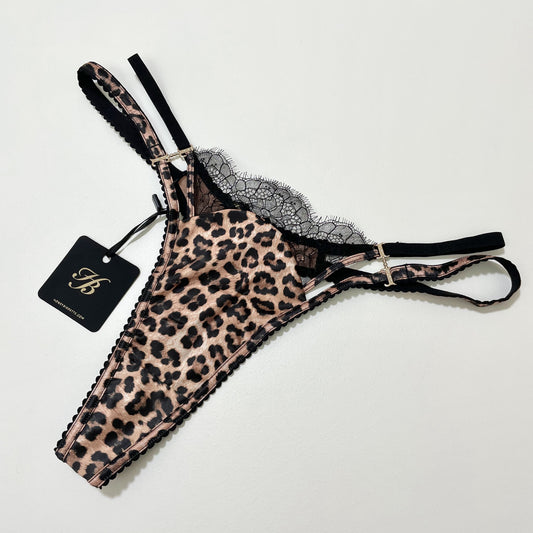 Honey Birdette ショーツ L 下着 Tバック ヒョウ柄 レディース