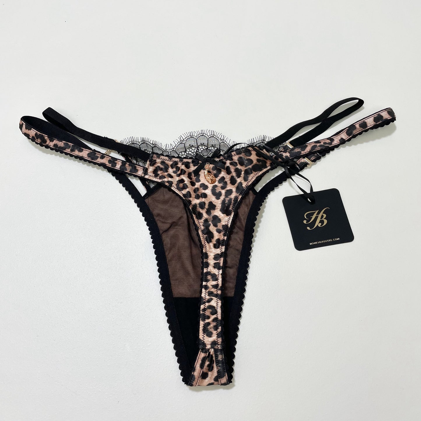 Honey Birdette ショーツ L 下着 Tバック ヒョウ柄 レディース